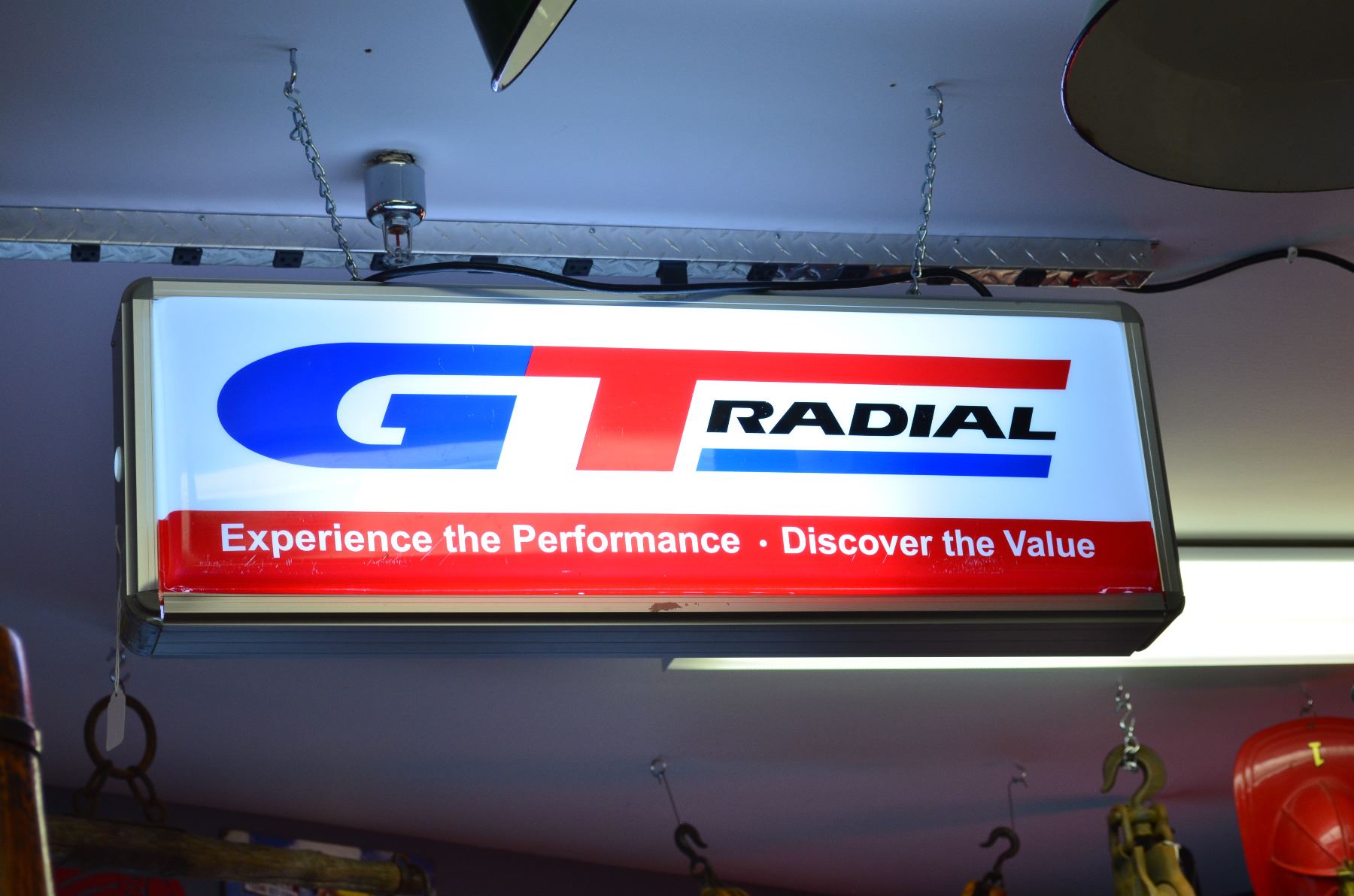 Vintage Gt Radial Light Up Wall Sign, 37'' Wide