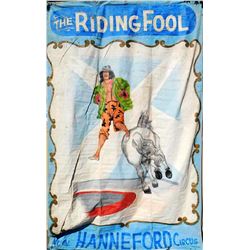 HUGE-Original Circus Attraction Banner - "Riding Fool"