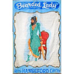 HUGE-Original Sideshow Attraction Banner - Bearded Lady