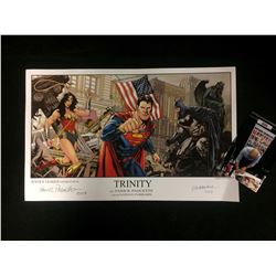 "Trinity" - RARE-Original Art Print of 3 Superheroes Covers Signed By Yanick Paquette And Nathan Fai