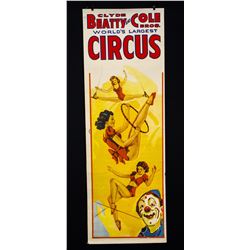 Clyde Beatty & Cole Bros. Circus Poster-circa 1945-49.