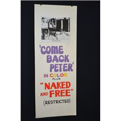 Vintage Movie Poster - COME BACK PETER - (Circa 1950-60)