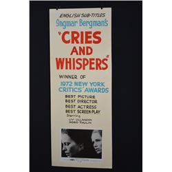 Vintage Movie Poster - CRIES & WHISPERS... - (Circa 1972)