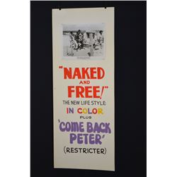 Vintage Movie Poster - NAKED & FREE/COME BACK PETER - (Circa 1950-60)