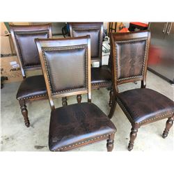 4 wood/leather chairs