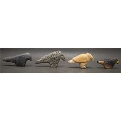 FOUR PUEBLO STONE BIRD FETISHES