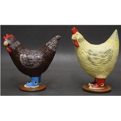 TWO NAVAJO FOLK-ART CHICKENS (MANYGOATS)