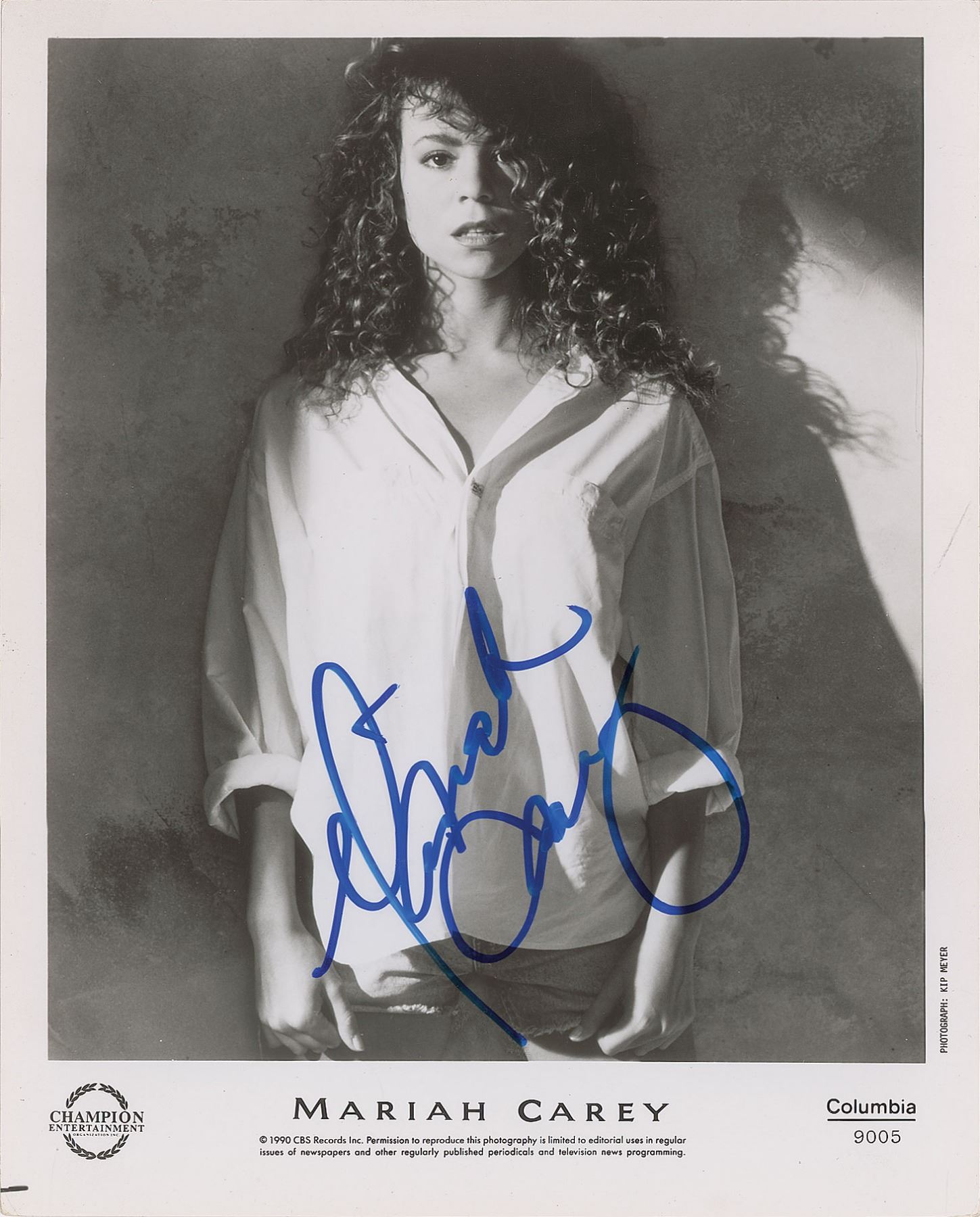 MARIAH CAREY 直筆サイン ポートレート写真 1990年代 Mariah Carey Signed Photograph