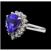Image 1 : 5.44 ctw Tanzanite and Diamond Ring - 14KT White Gold