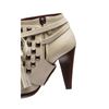 Image 6 : Chanel White Leather Studded Heel Booties 35