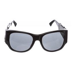 Chanel Black Leather Quilted CC Mirror 5202-Q Sunglasses