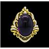 Image 1 : 57.28 ctw Amethyst And Diamond Pendant-Pin - 18KT Yellow Gold