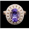 Image 2 : 3.75 ctw Tanzanite and Diamond Ring - 14KT Rose Gold