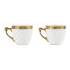 Image 1 : Two Royal Bayreuth Demitasse White Cups with Gold Encrusted Band of Flowers