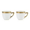 Image 2 : Two Royal Bayreuth Demitasse White Cups with Gold Encrusted Band of Flowers