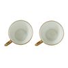 Image 3 : Two Royal Bayreuth Demitasse White Cups with Gold Encrusted Band of Flowers