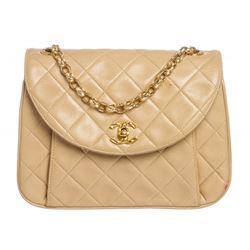 Chanel Beige Quilted Lambskin Leather Bijoux Flap Bag