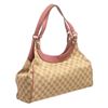 Image 3 : Gucci Beige Brown Monogram Canvas Pink Leather Trim Shoulder Handbag