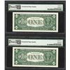 Image 2 : Lot of (2) 1957A $1 Silver Certificate STAR Notes PMG Superb Gem Uncirculated 67