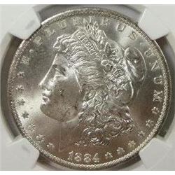 1884-o/o Morgan Silver Dollar  NGC MS65