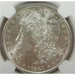 1881-S Morgan Silver Dollar  NGC MS65