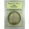 Image 2 : 1883-CC Morgan Silver Dollar  USCG MS