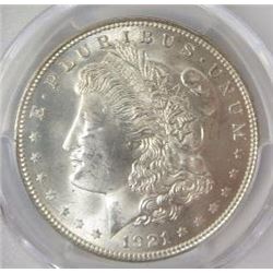 1921-P Morgan Silver Dollar  PCGS MS65