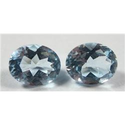 6.43 ct. Sky Blue Topaz  matched pair