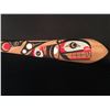 Image 2 : CHRIS LINES, HAND CARVED AND PAINTED "KILLER WHALE" PADDLE, WITH CEDAR BARK ROPE ACCENT,