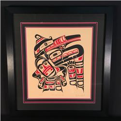 RICHARD HUNT, OF KWA-GUILTH FIRST NATION, SIGNED LIMITED EDITION PRINT, 271/600, 1979, "HOK HOK",