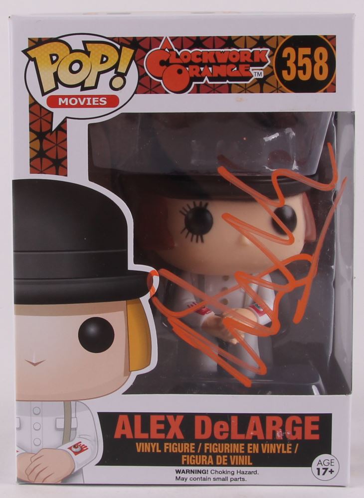 Malcolm Mcdowell Signed Clockwork Orange Funko Pop Vinyl Figure Radtke Coa