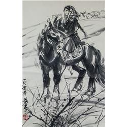 HUANG ZHOU Chinese 1925-1997 Ink on Paper Scroll