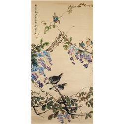 JIN MENGSHI Chinese 1869-1952 Watercolour Birds