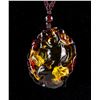 Image 2 : Chinese Large Amber Carved Goldfish Necklace