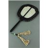 Image 1 : Chinese White Jade Carved Fan with Wood Frame