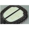 Image 4 : Chinese White Jade Carved Fan with Wood Frame