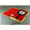 Image 6 : Chinese White Jade Carved Fan with Wood Frame
