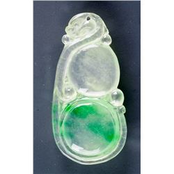 Burma Green Jadeite Carved Dragon Pendant