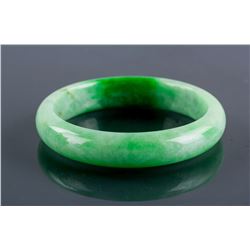 Burma Green Jadeite Carved Bangle