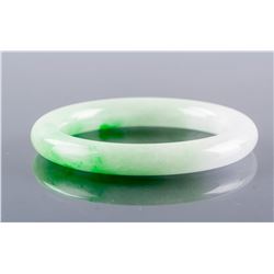 Burma Green Jadeite Carved Bangle