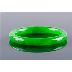 Burma Green Jadeite Carved Bangle