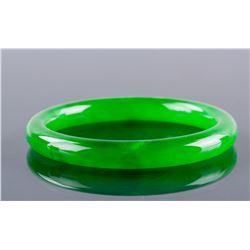 Burma Green Jadeite Carved Bangle