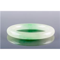 Burma Green Jadeite Carved Bangle