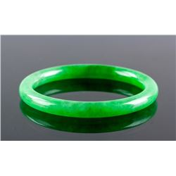 Burma Green Jadeite Carved Bangle Grade A Cert