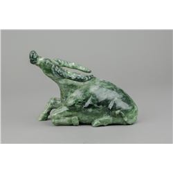 Chinese Green Jadeite Carved Water Buffalo