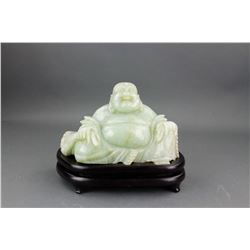 Chinese Qing Dynasty Green Jadeite Laughing Buddha