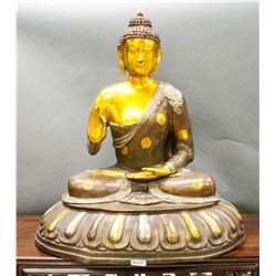Large Gilt Bronze Shakyamuni Buddha Statue