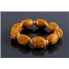 Image 3 : Chinese Nut Carved Flower Bracelet