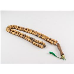Chinese Wood Carved Prayer Beads Necklace