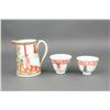 Image 1 : 3 Pc Canton Enameled Porcelain Pot & Cups